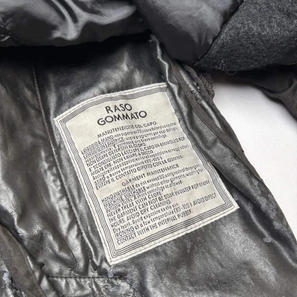 Vintage Stone Island AW 2005 Black Raso Gommato Hooded Jacket Men's Large